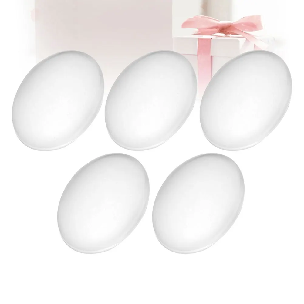 

50 шт. прозрачных стеклянных кабошонов 30x40 мм, овальные, прочные, некалиброванные, с плоским дном, для изготовления ювелирных изделий, поделок своими руками, увеличительных линз