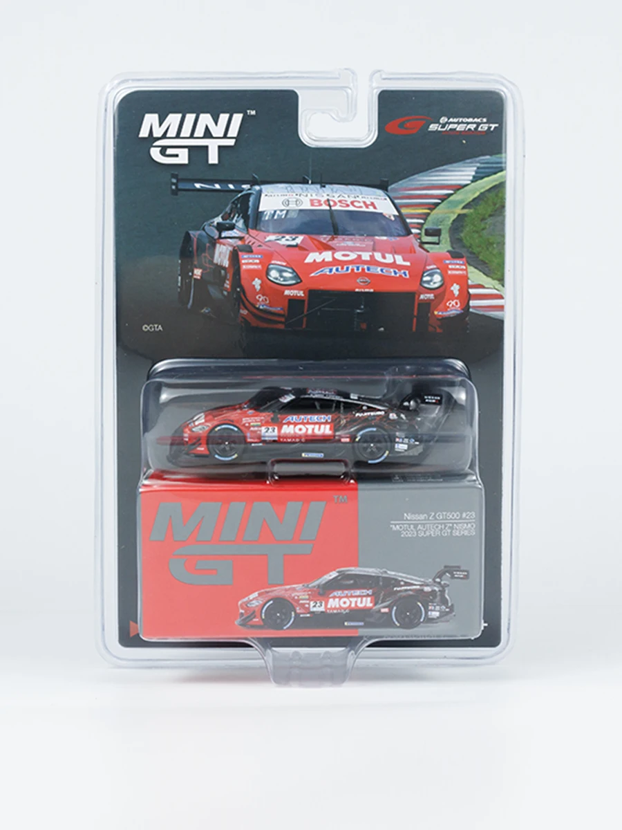 MINIGT 1:64 Zabawkowy model samochodu Ni Z GT500 # 23 "MOTUL AUTECH Z" NISMO 2023 SUPER GT SERIES Kolekcja prezentów