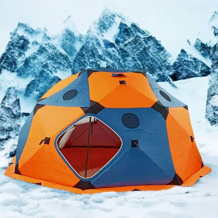 Ridge Portable Ice Shelter Pop-up Ice Fishing Tent Tent Shanty 8+ Person Oversized Extra Large Door 220 Extra Tall