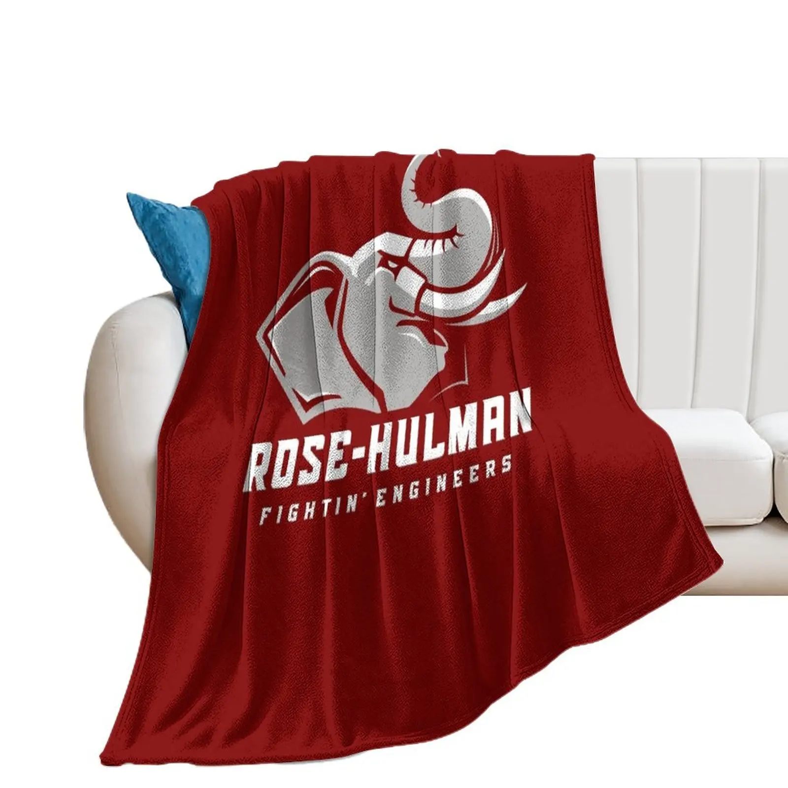 The Rose Hulman Fightin' Engineers Throw Blanket Nap Soft Plush Plaid blankets and throws Blankets