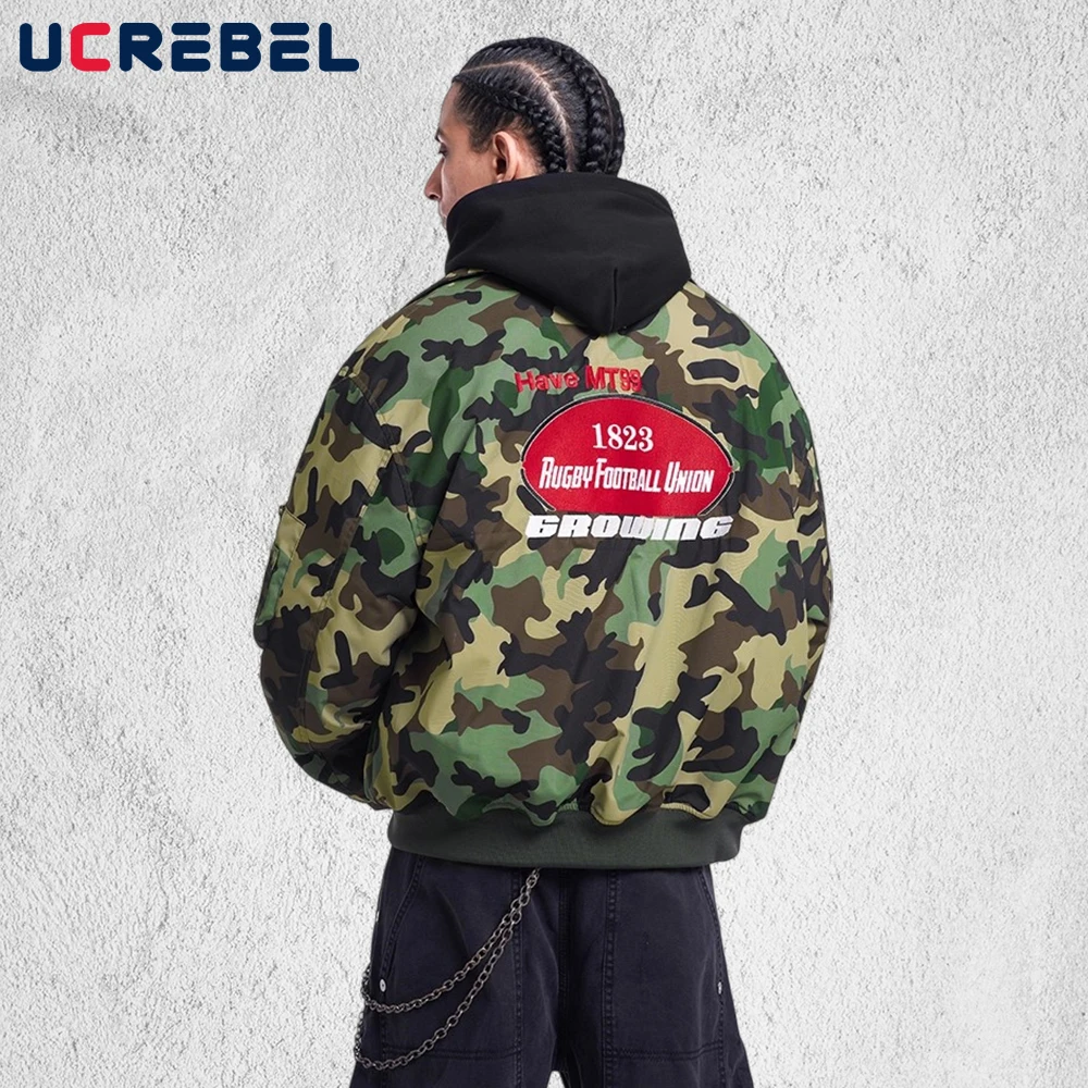 

Стеганая куртка-карго с вышивкой букв, мужская камуфляжная осенне-зимняя ретро уличная толстая верхняя одежда с длинными рукавами и лацканами в стиле ретро