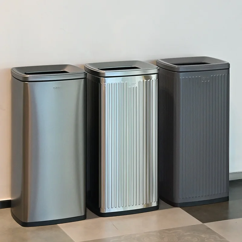 

Мусорный бак Коммерческая ванная комната Стол для мытья посуды Открытая вручную из нержавеющей стали 30л Общественные места Лифт-коридор