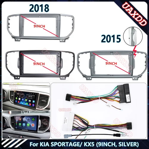 Reproductor de DVD para coche, Radio Estéreo Android para KIA SPORTAGE KX5 2015, pantallas de arnés de 9 pulgadas, tablero de navegación, cables de marco, kit canbus