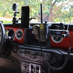 For Jeep Wrangler JL 2018-2025 Aluminum Middle Console Off-Road Fabrication Modular Dash Dashboard Mount Bracket Phone Holder