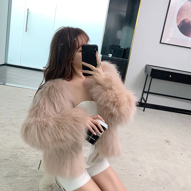 

2022 Autumn and Winter New Imitation Fox Fur Short Coat Women's Net Red Raccoon Fur Woven Fur Fur Coat Young