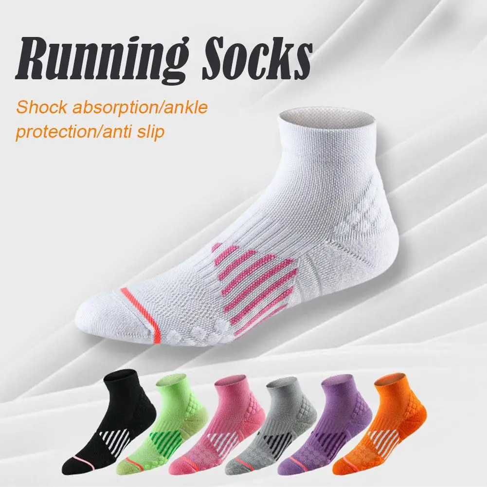 Professional Marathon Running Sock Men Women Sports Thickened Tube Socks Fitness Low Boat Cut Ankle Short Cushioned E2T7