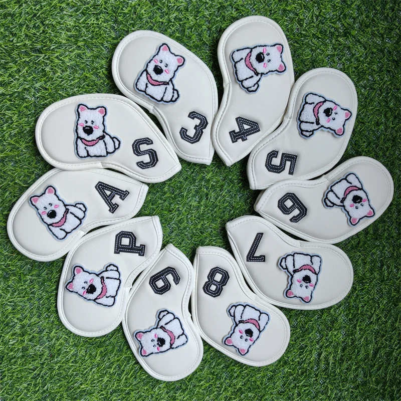 

Чехлы для головок клюшек для гольфа Highland White Terrier из искусственной кожи с изображением щенка собаки # 3-9PAS для мужчин и женщин