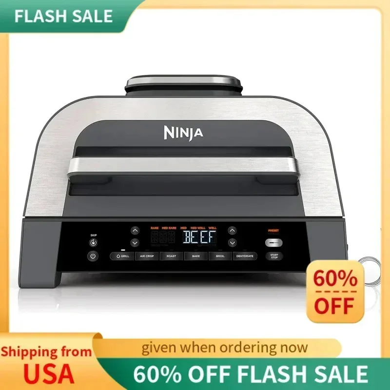 ZAWQ ninja dg551 Foodi smart XL 6-in-1 indoor grill air Fry,roast,bake,broil,&dehydrate,Foodi smart thermometer,2nd gener,Ali