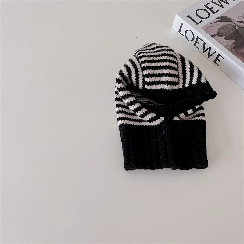 MILANCEL Baby-Strickschal mit Kapuze, warm, einfarbig, einteiliger Schal und Mützen für Kleinkinder, Kinderzubehör – Detail 17