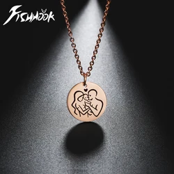 Family Baby Mother Day Necklace Child Kid Chain Gift For Woman Men Mom Dad Father Love Gold Color Stainless Steel Jewelry