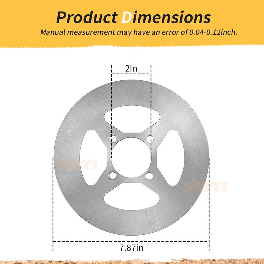 Rear Brake Disc Rotor for Yamaha Raptor 350 250 125 YFM350/YFM250/YFM125 2004-2013 YZ450 2004-2005 5TG-2582W-00-00 4D32582W0000