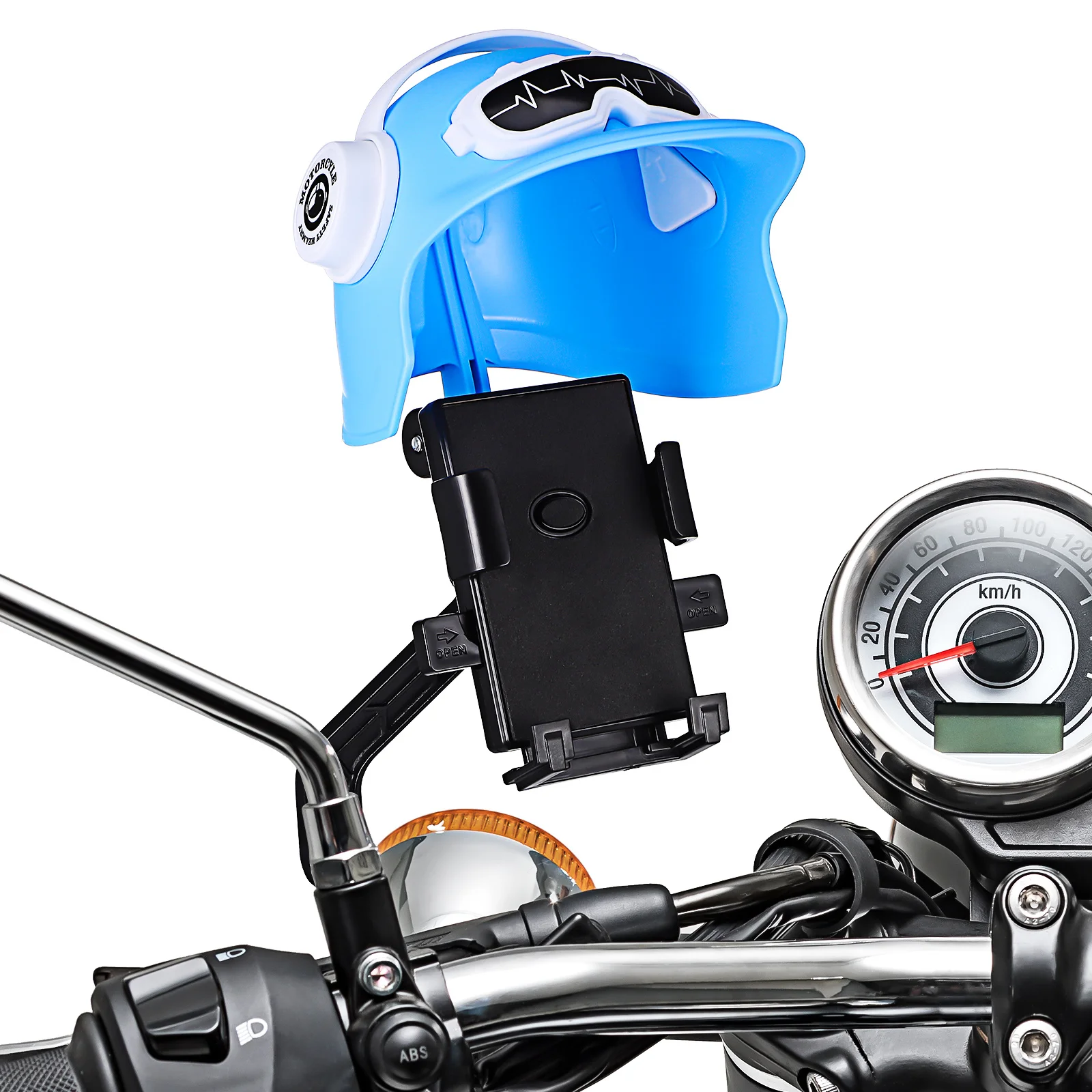 

Motorcycle Phone Mount with Adjustable Sunshade Bike Phone Holder Stand for Rear Mirror Hands-Free Riding Compatible with Most