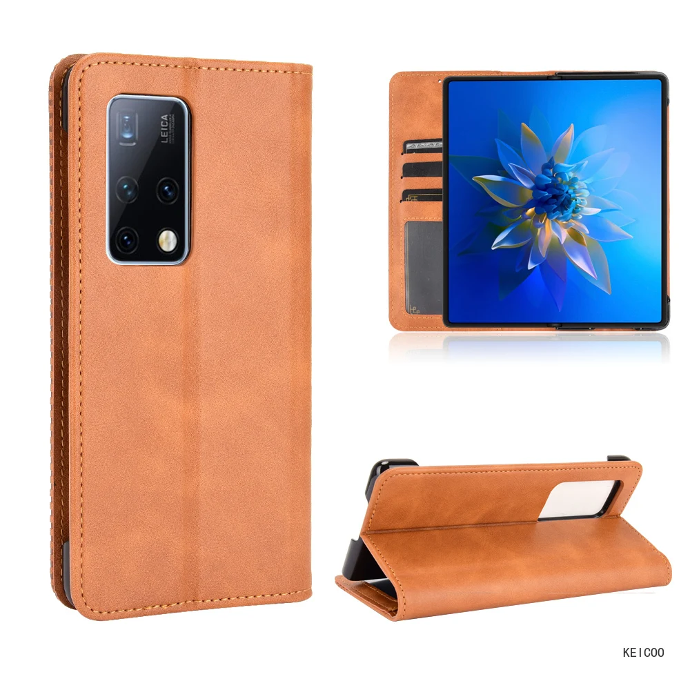 Flip Cover Magnetic Leather Case for Huawei P50 Pooket Mate X2 MateX2 TET-AN00 Insert Card Wallet Clip Stand Holder Phone Shell