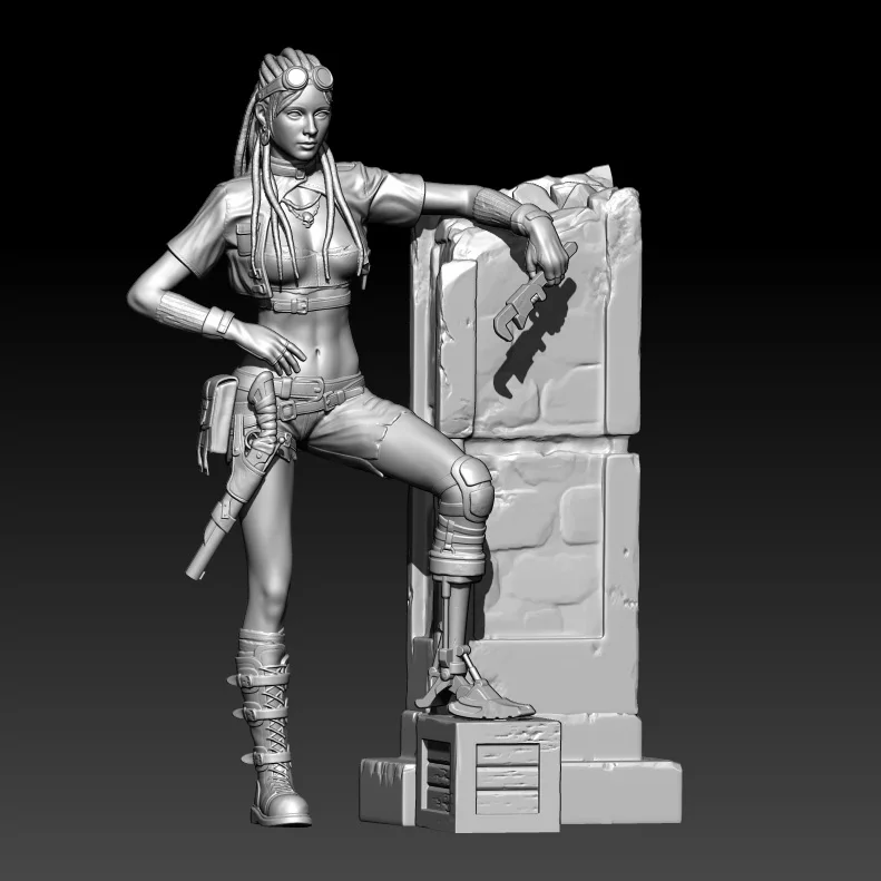 

1/24 75mm 1/18 100mm Resin Model Wild Girl Figure Unpainted No Color RW-982