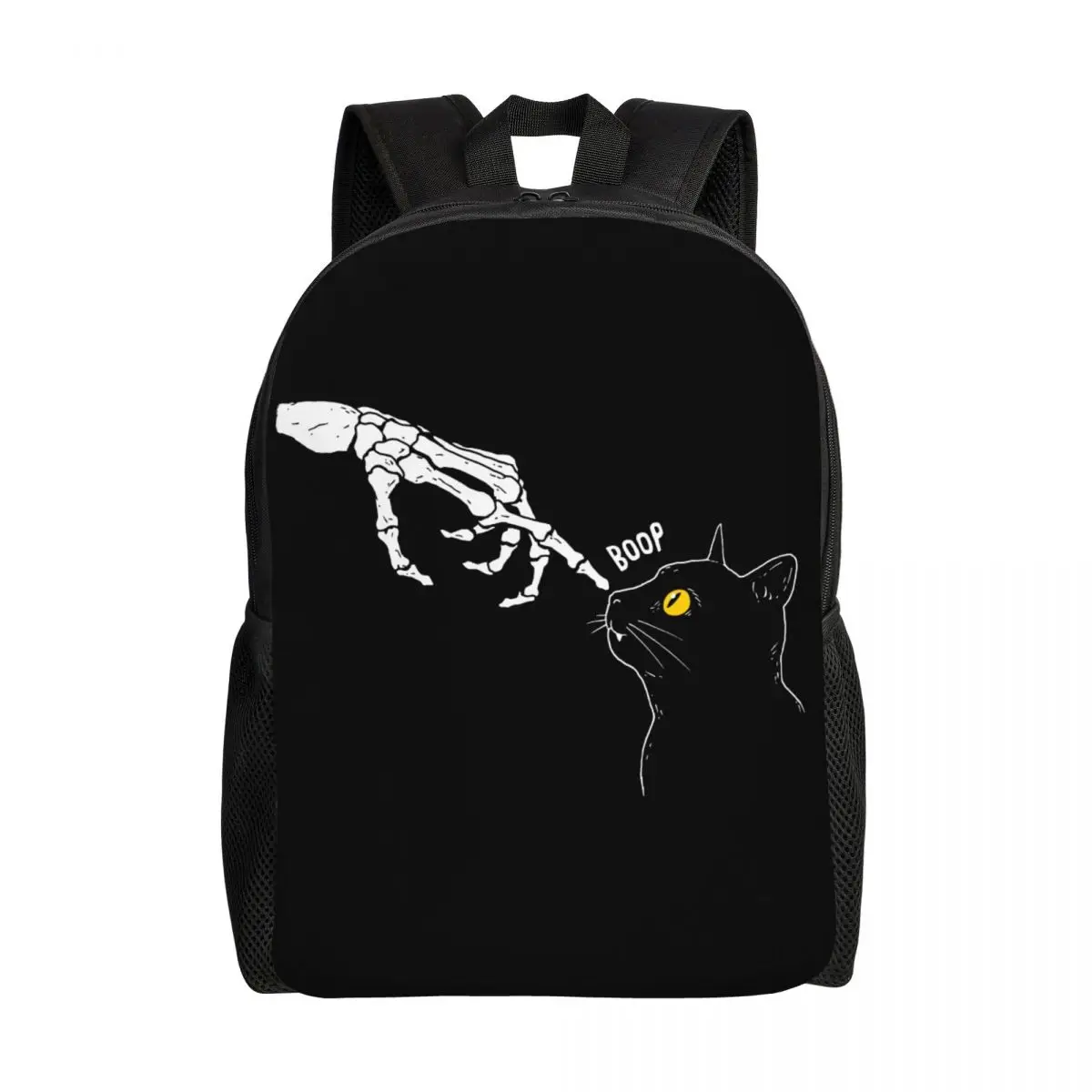 

Custom Cat Spooky Boop Backpack for Women Men Waterproof College School Bag Print Bookbag