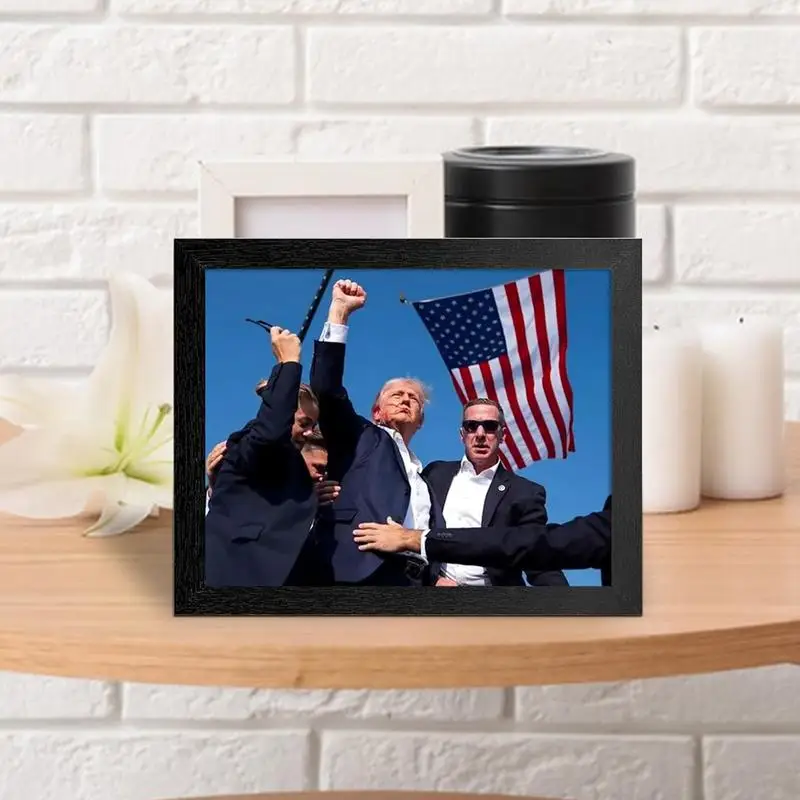 Black Photo Frames Keep Fighting Fist Pump Black Simple Photo Frame Collage Frame For Wall Decoration President Election Gallery