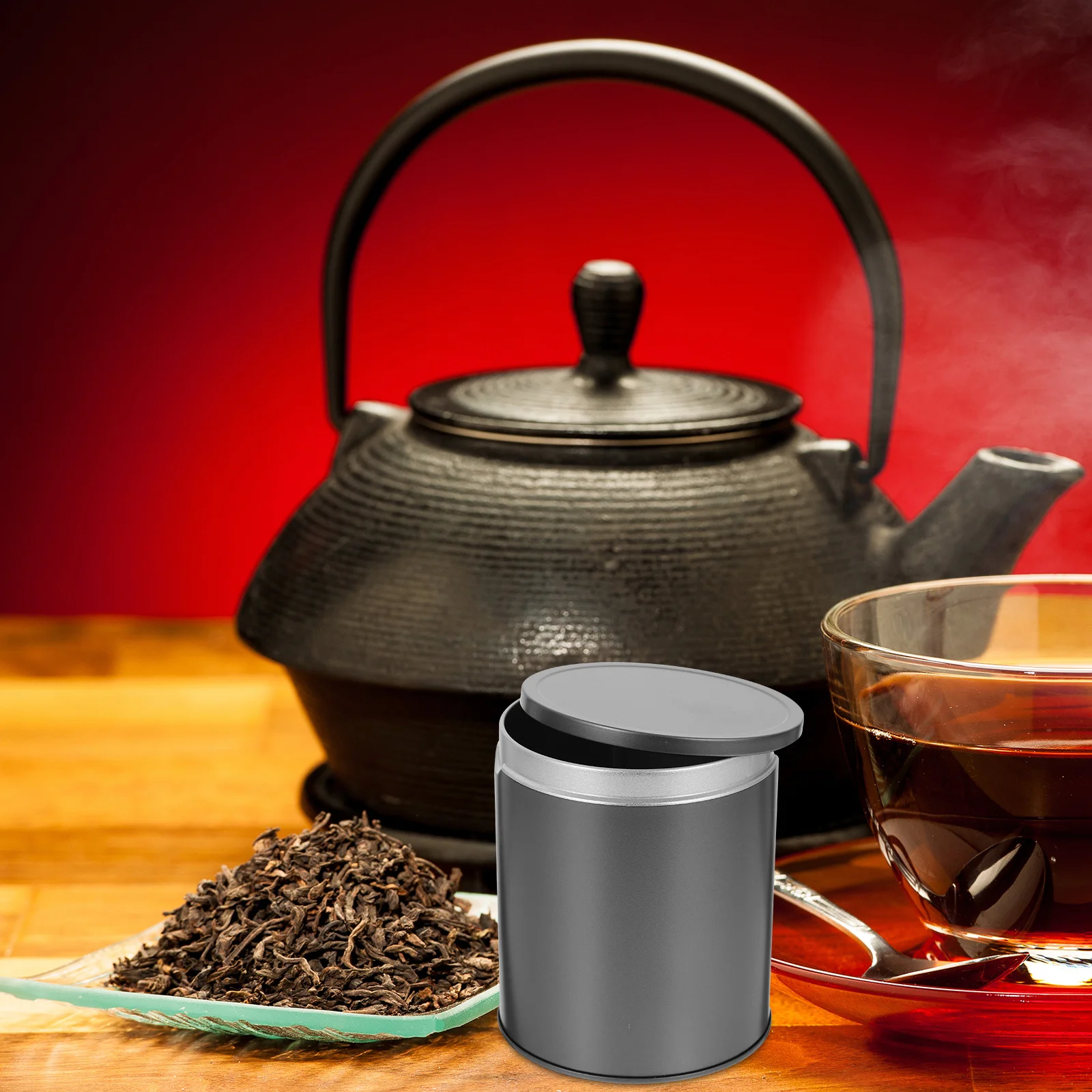 

2Pcs Smooth Surface Tea Tins Airtight Canisters for Loose Tea Dried Fruits and Instant Beverages Canister with Lids