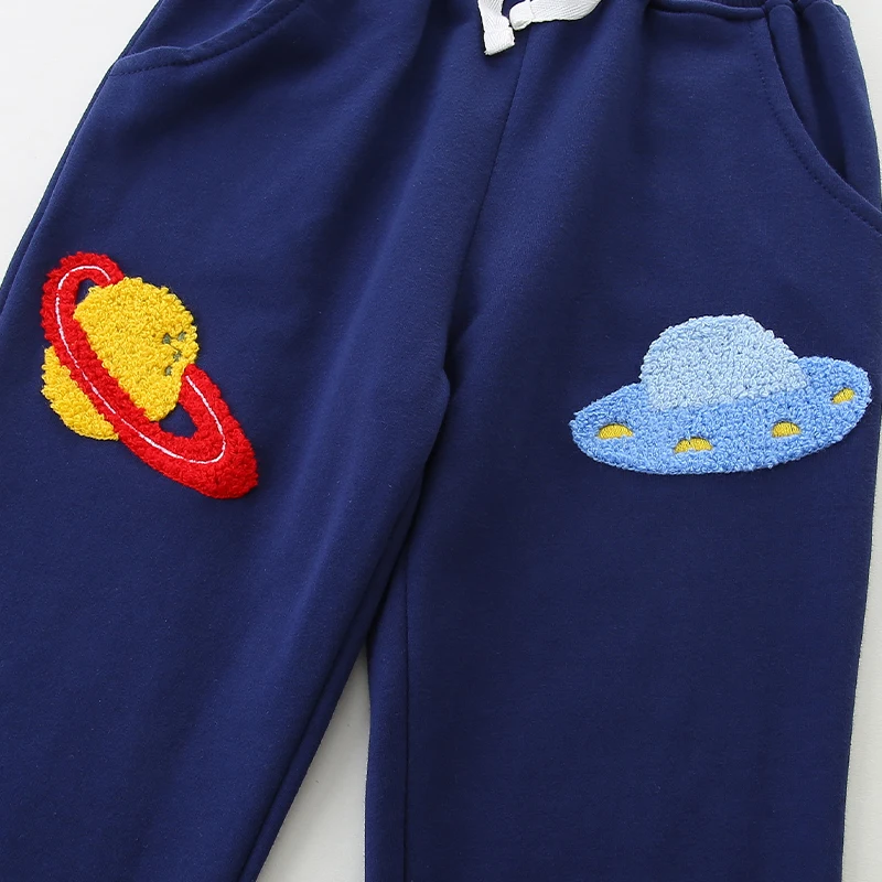 الملابس الداخلية للأطفال في الخريف، السراويل الرياضية للأولاد على الموضة الأوروبية والأمريكية، والتطريز القطني المحبوك والسراويل غير الرسمية #5