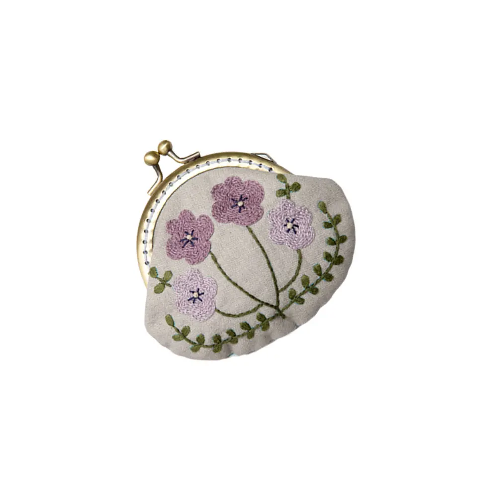 

Women Round Gold Bag Embroidery Kits Coin Purse for Beginners Cute Purses Pouch