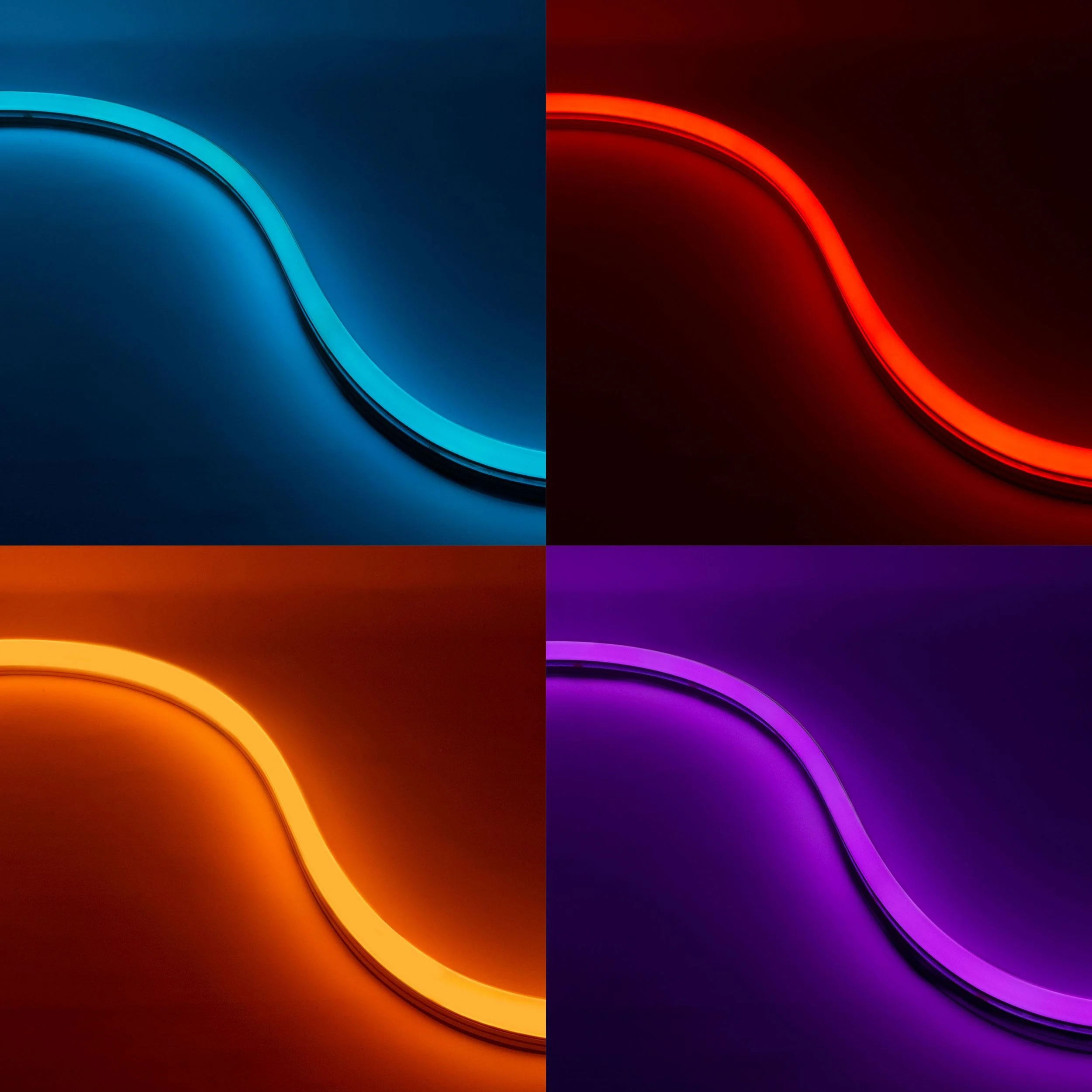 أضواء شريط LED نيون RGB، أضواء حبل نيون LED مع جهاز تحكم عن بعد للتطبيق، مزامنة الموسيقى، تصميم أضواء مرنة يمكنك صنعها بنفسك لغرفة النوم