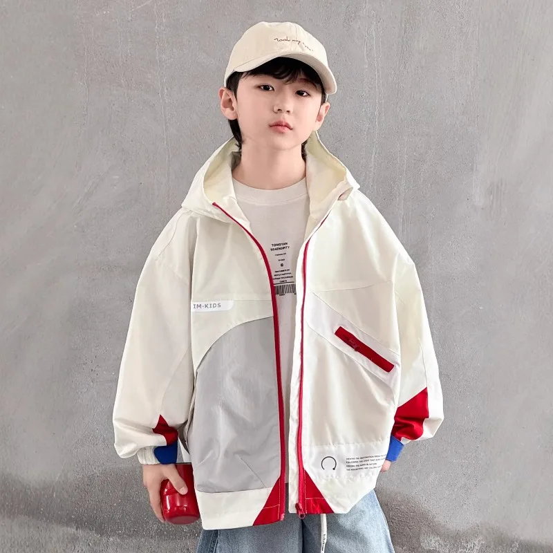 

Children's Spring Hooded Jacket 2026 New Children's Jacket Autumn Boys Casual Handsome Loose Top Tide