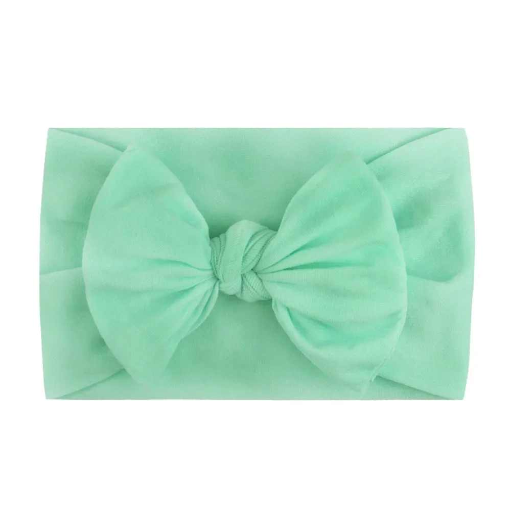 Baby Headbands Adjustable Big Bow Tie Hair Band Girls Solid Color Broadside Soft Headwear Elastic Hair Accessories