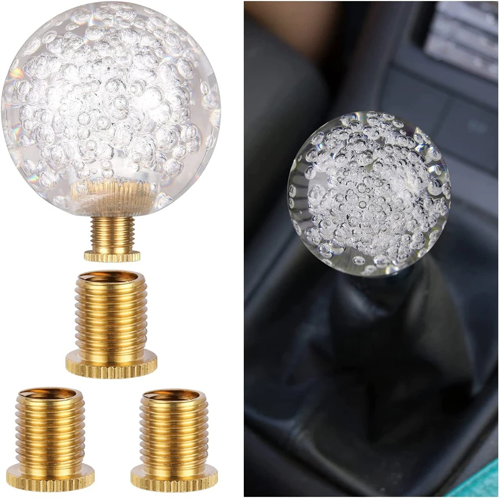 7 Colors Changes Car Multicolor Crystal Bubble Knobs LED Light Round Ball Manual Gear Stick Shift Knob Shifter Lever AT MT