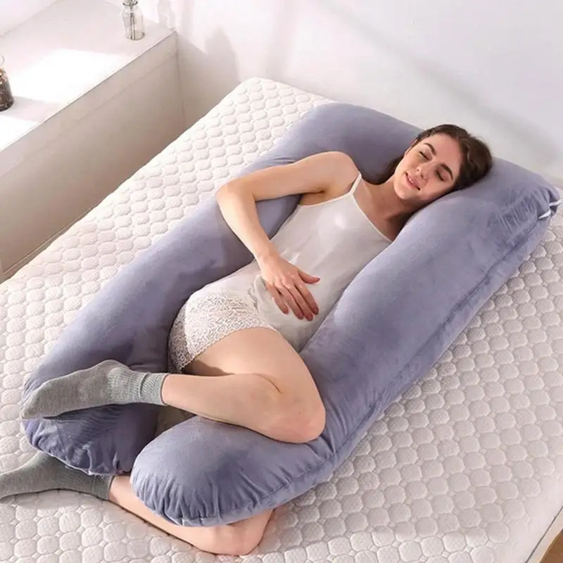 Cotton Pregnant Pillow U-Shaped Maternity Pillows Multi-Function Pregnancy Body Protect Pillow Side Sleeper For Pregnant Women