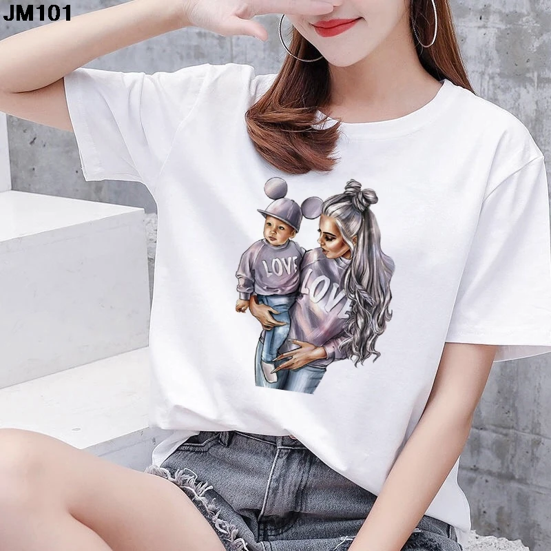 Harajuku Women's Super Mom Printing Tshirt Mother's Day Gift Clothes Woman T shirt Fashion Casual Short Sleeve White Top T-shirt