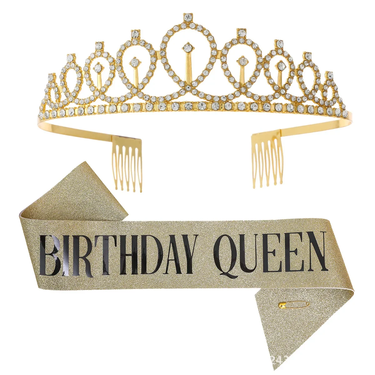 

1Pc Birthday Girl Queen Sash Glitter Birthday Sash for Girls Women Birthday Party Accessories Gifts