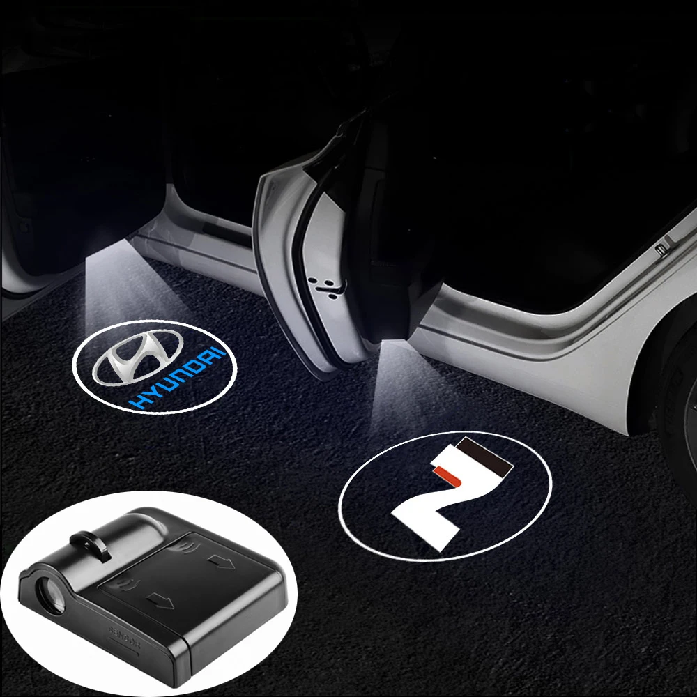 LED باب السيارة ترحيب أضواء العارض مصابيح اكسسوارات السيارات التصميم لشركة هيونداي N NLINE Veloster Genesis Azera GDI i10 Elantra