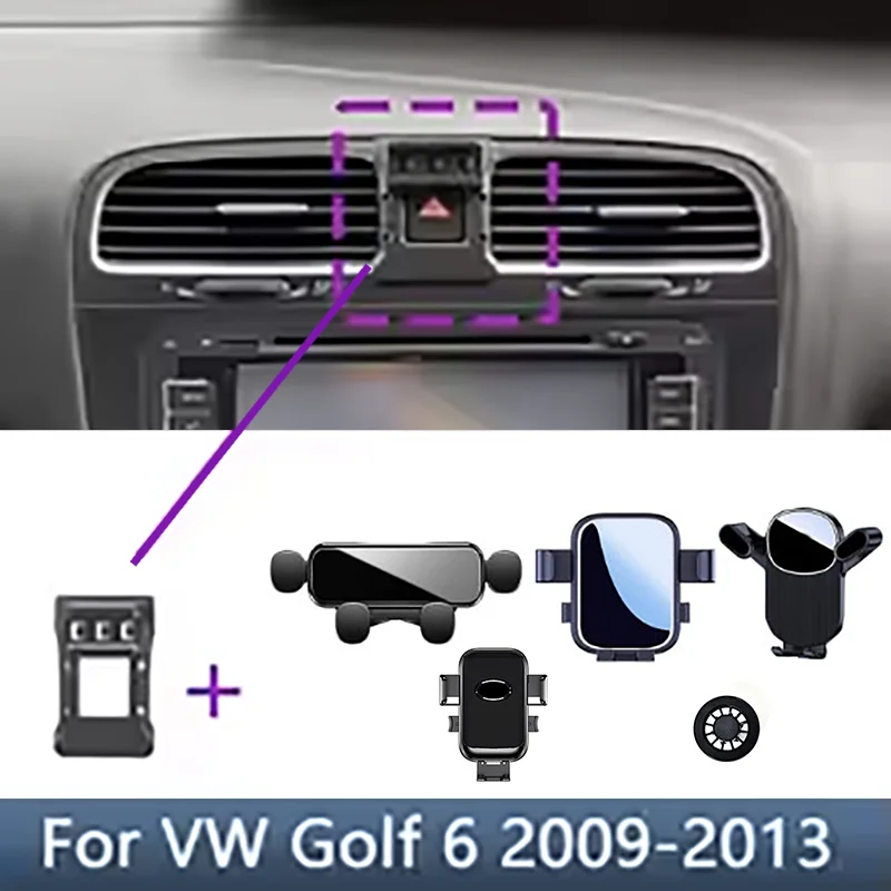 Car Phone Holder For Volkswagen VW Golf 6 MK6 2009 2010 2011 2012 2013 phone stand special car anti-shake navigation stan