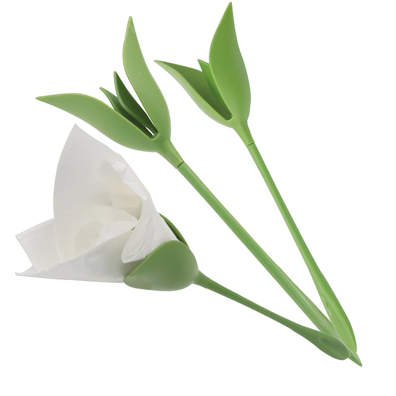 2/4pcs Green Floral Napkin Holders, Rose Napkin Fold Tool, Flower Napkin Holders For Romantic Table Setting, Hotel/Party Decor​
