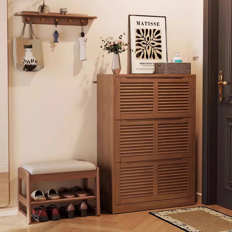 

Современный шкаф для обуви большой емкости в стиле минимализм из массива дерева, узкий сервант для гостиной, роскошная мебель для дома Muebles FYSC