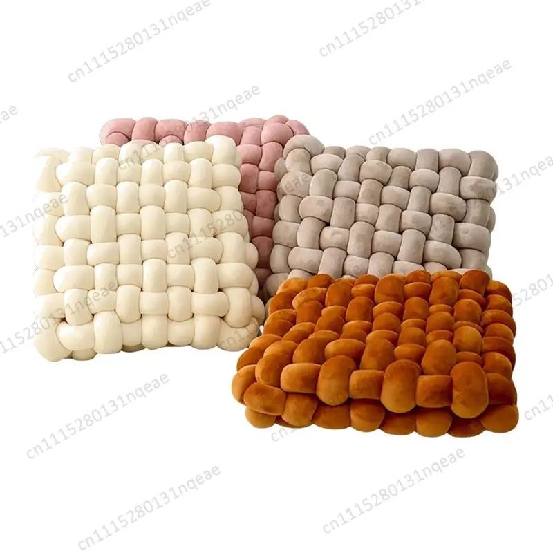 Nordic Woven Plush Square Seat Cushion PP Cotton Filled Bay Window Sofa Cushion Modern Simple Home