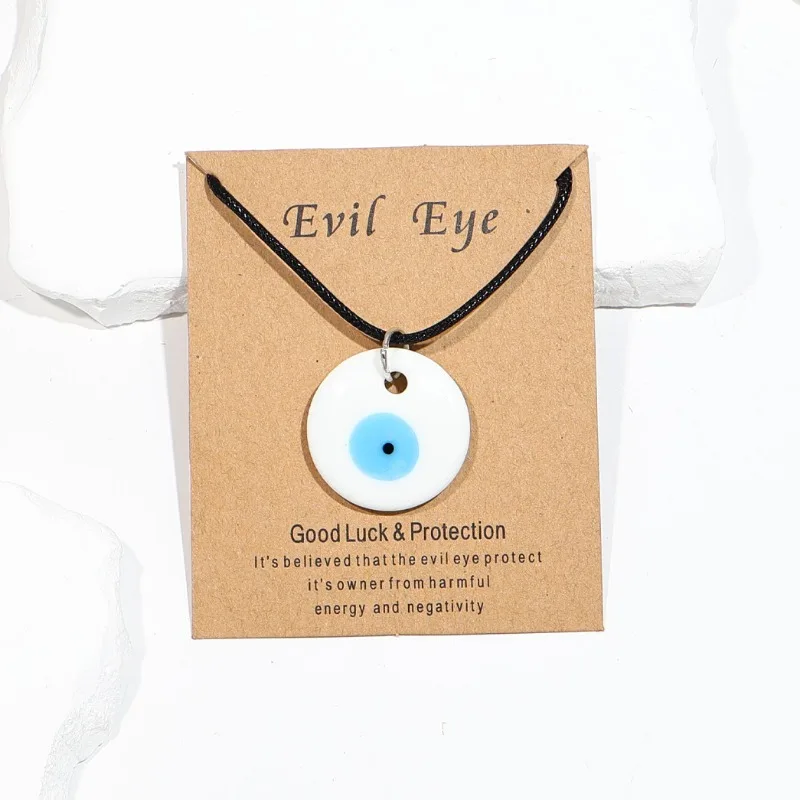 Classic Turkish Necklace Evil Eye Hand Chain for Women Lucky Demon Eyes Card Necklace Men\'s Love Jewelry Accessories Party Gif