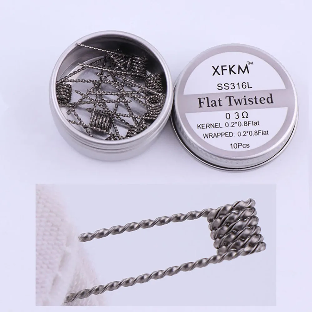 SS316L 10Pcs/Box Prebuilt Coil Alien Clapton Fused Clapton Premade Coils for RDA RTA Atomizer Heating Wire