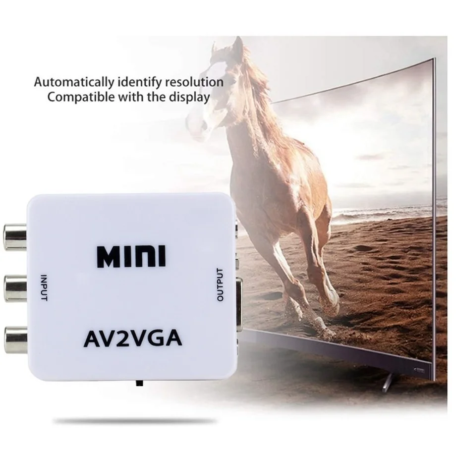 AV RCA CVBS إلى VGA محول الفيديو VGA إلى AV RCA محول مع 3.5 مللي متر كابل الصوت ل TV Box شاشة كمبيوتر شخصي 1080P HDTV Mini محول