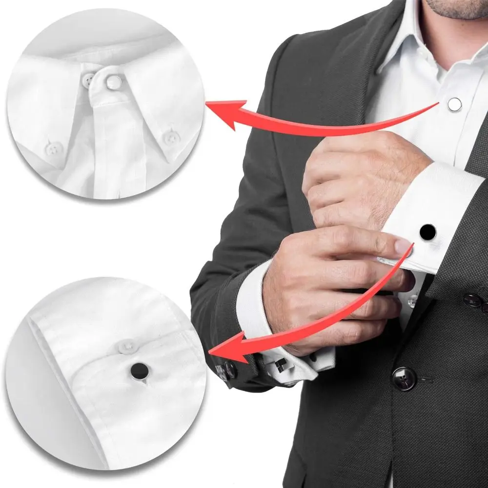 8Pcs Metal Collar Button Extender Flexible Elastic Shirts Button Expanders Neck Extender Lengthen Buckle