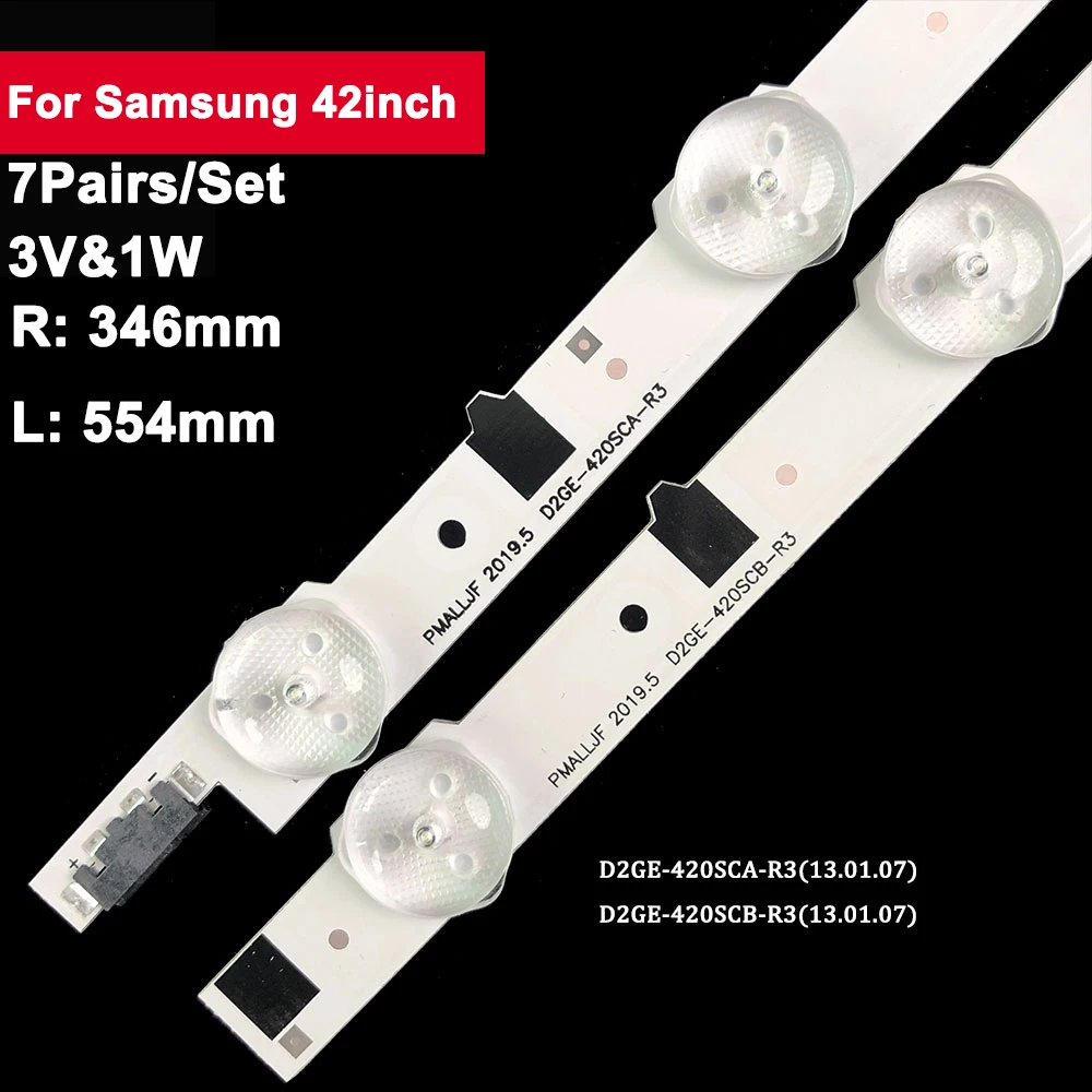 

7 пар/комплект, светодиодная лента для подсветки телевизора Samsung 9 + 5LED UE42F5000 UE42F5300 UE42F5500 UE42F5570S UE42F5020AKXUA UA42F5000AWXSH