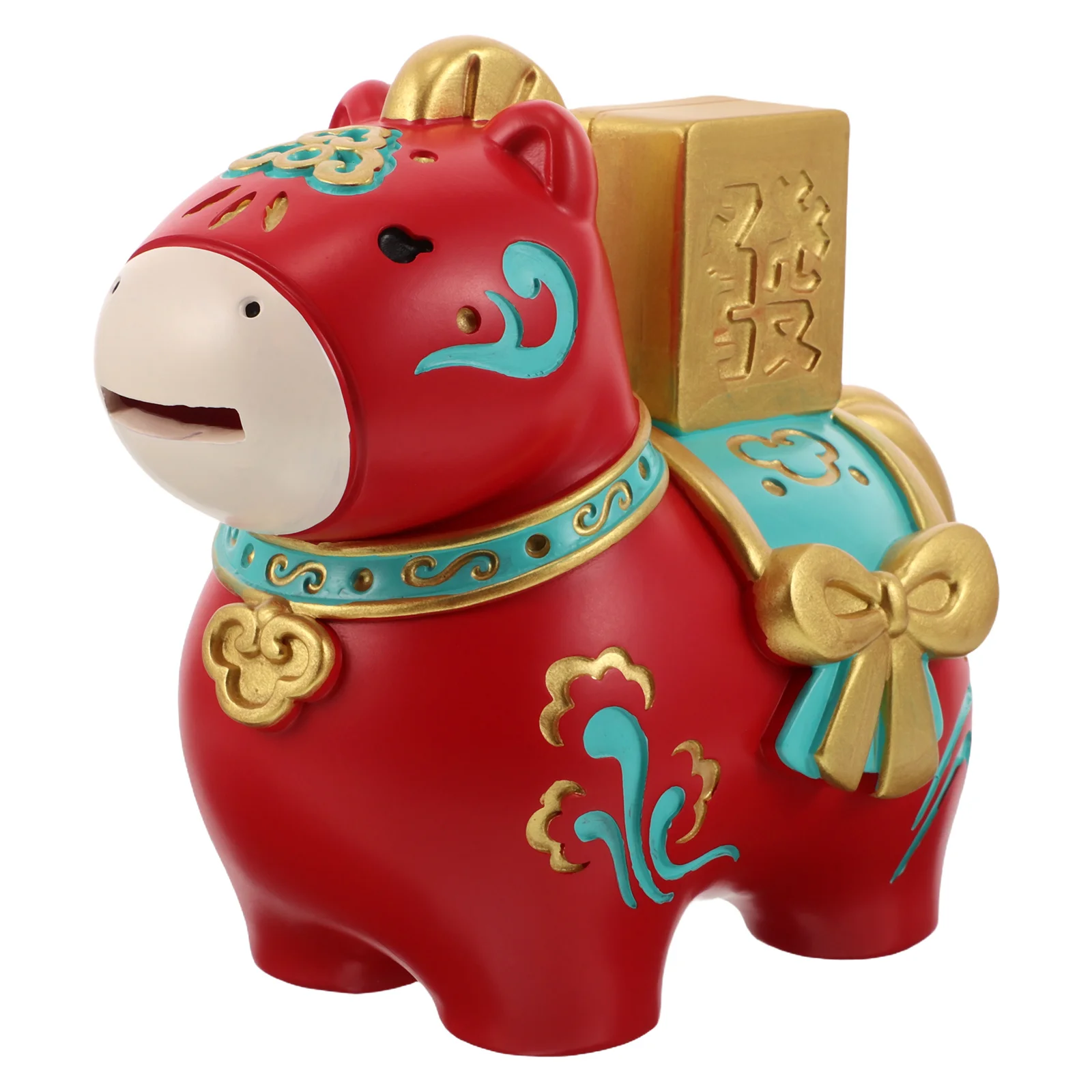馬年貯金箱 2026年 樹脂製 干支貯金箱 中国新年ギフト コイン収納貯金瓶 風水 財運