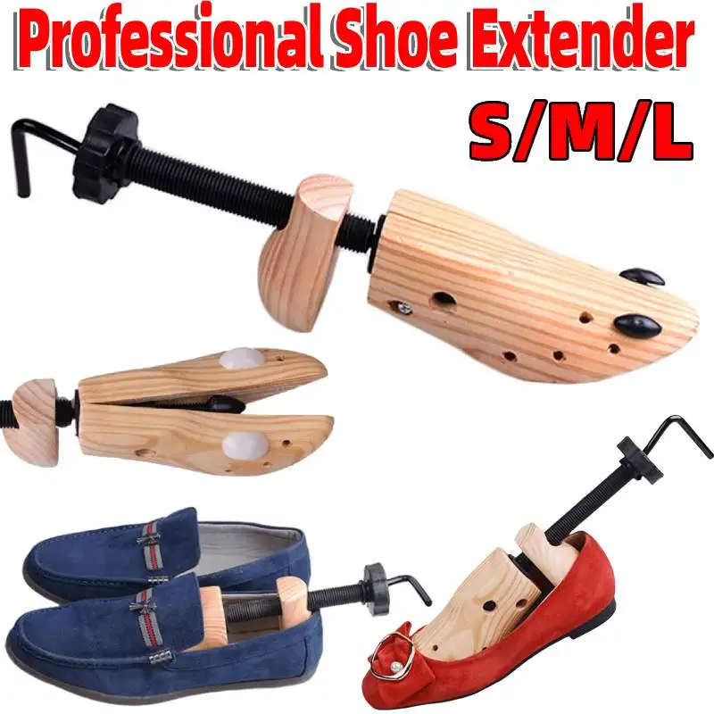 Wooden Shoe Stretcher Adjustable Length Width Shoe Trees Shoe Widener Professional Shoe Extender Mens Womens Shoes Shaper Rack