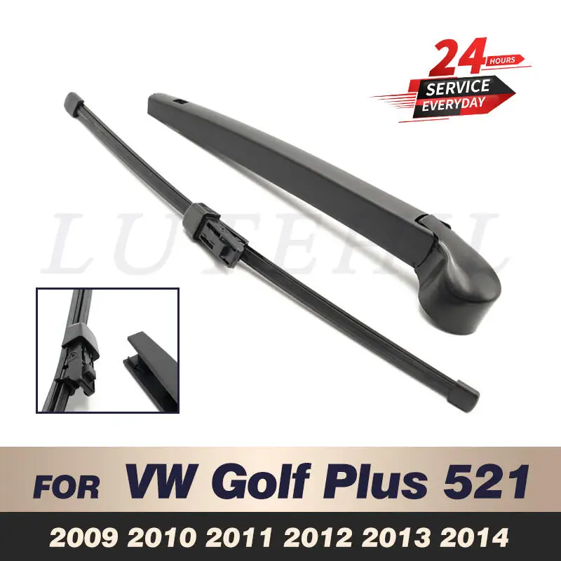 Scheibenwischer-Heckscheibenwischerblatt- und Arm-Set für VW Golf Plus 521 2009 2010 2011 2012 2013 2014, Windschutzscheibe, Windschutzscheibe, Heckscheibe