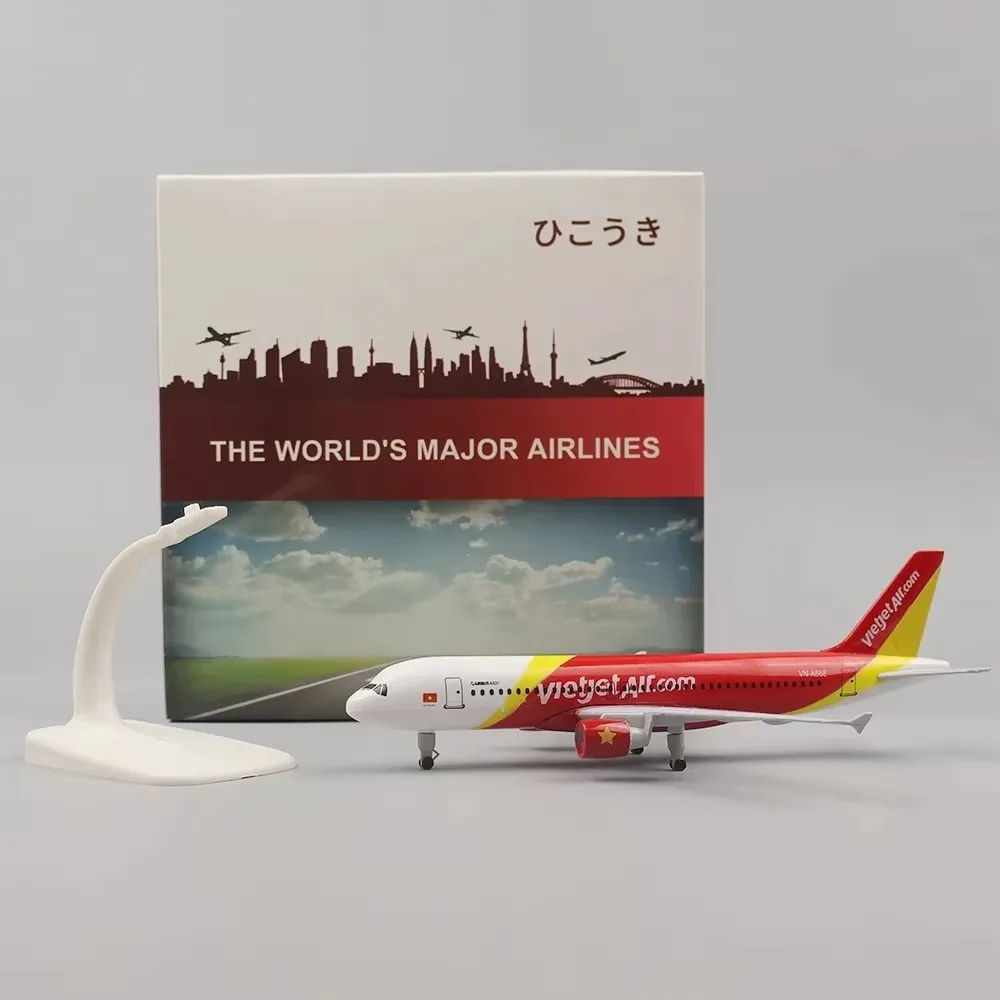 Airplane Model Vietjet A320 Scale 20cm 1:400 Replica Alloy Material Aviation Plane Model Metal Airplanes Decoration