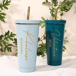 Custom 750ML/25oz Tumbler with Lid & Straw Stainless Steel Insulated Drink Cups Girls Trip Gift Bachelorette Party Travel Favor