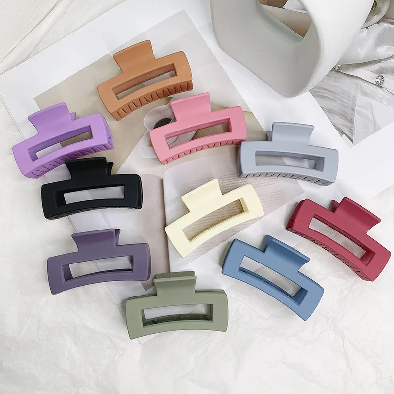 Korean Hairclip Colorful Candy Colors Rectangle Hair Clips for Women Claw Clip Girls Hair Claw Hair Barrettes Hair Accessories