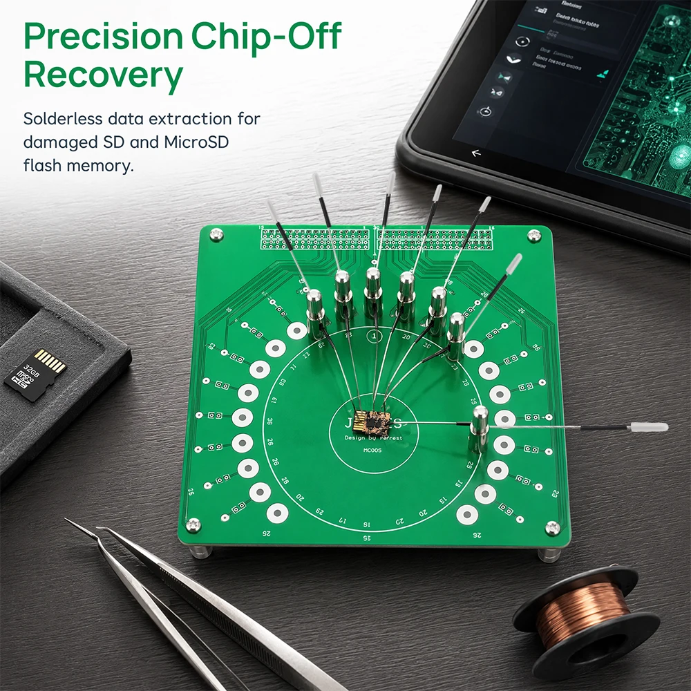 Chip Test Fixture Probe Kit for SSD Memory Card Repair Data Recovery PC-3000 FE Style Adjustable Up/Down Forward/Backward