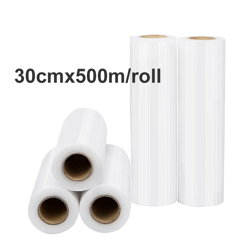 

500m PE Stretch Film White Industrial Preservation Film Dustproof Logistics Transportation Wrapping Film Plastic Packaging