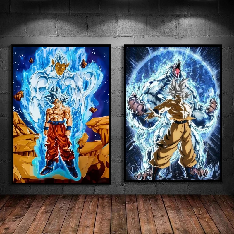 Pósteres de lienzo clásicos Dragon Ball Goku, imagen Mural impresa, Vegeta, habitación moderna, pared del hogar, figuras de acción decorativas estéticas