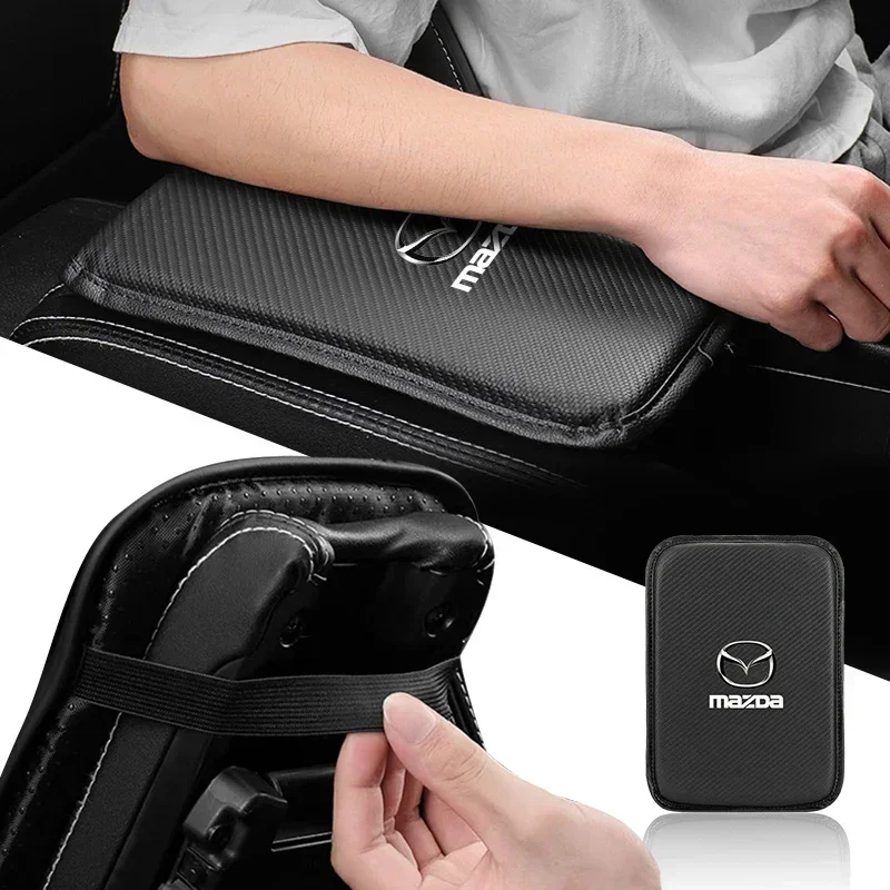 Car Armrest Box Mats Leather Center Console Covers Interior Accessories For Mazda 3 6 CX3 5 Atenza Axela Demio CX3 CX5 MP MS RX8